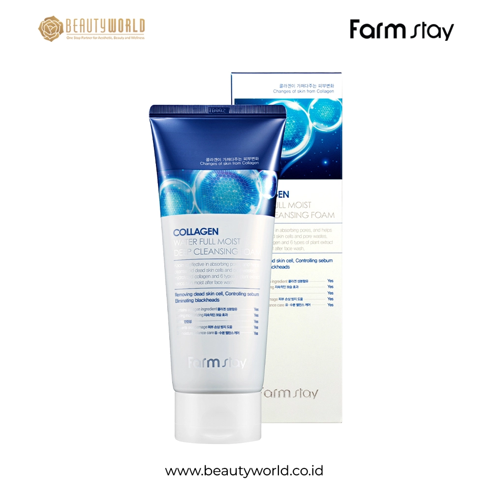 CLF018-FARMSTAY-COLLAGEN-WATER-FULL-MOIST-DEEP-CLEANSING-FOAM-180ML Farmstay Collagen Water Full Moist Deep Cleansing Foam