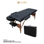 Foldable Beauty Bed White Brown