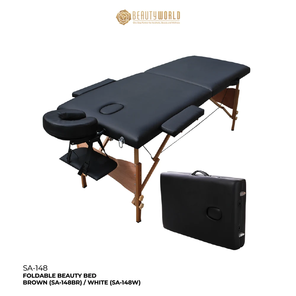 SA-148-FOLDABLE-BEAUTY-BED-BROWN-SA-148BR-WHITE-SA-148W Foldable Beauty Bed White Brown