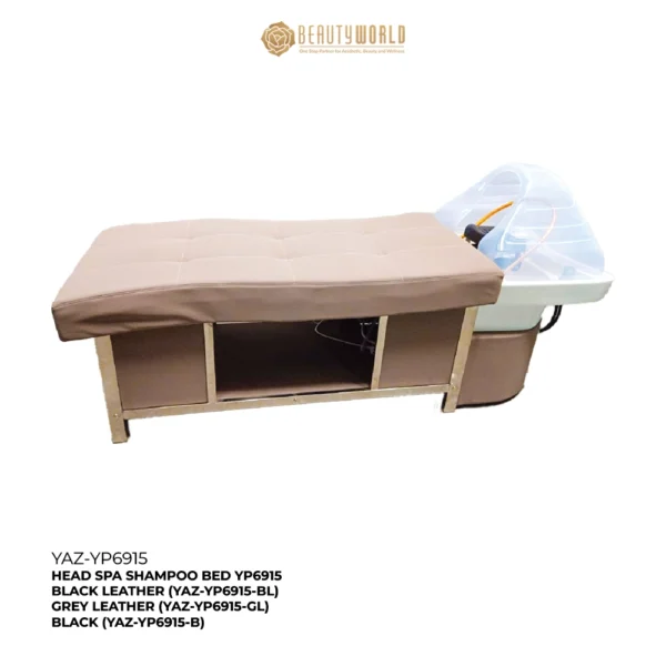 Head Spa Shampoo Bed Black Grey Leather