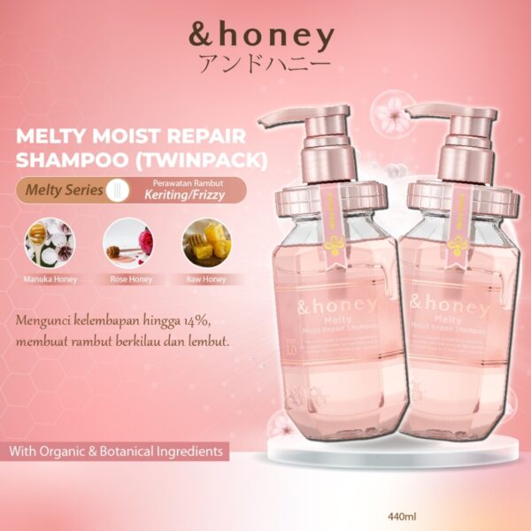 &Honey - Melty Moist Repair Shampoo 1.0 440ml (Twinpack)