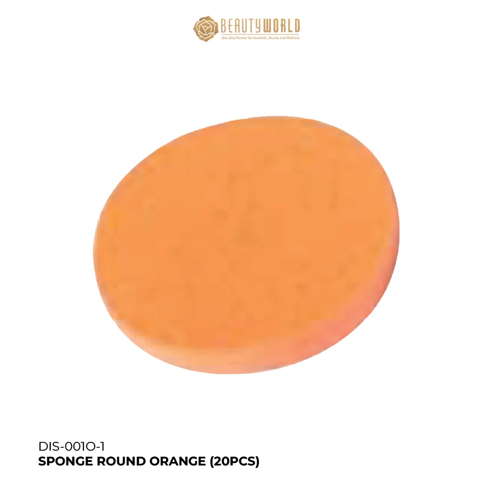 DIS-001O-1-SPONGE-ROUND-ORANGE-20PCS Facial Sponge Round Orange