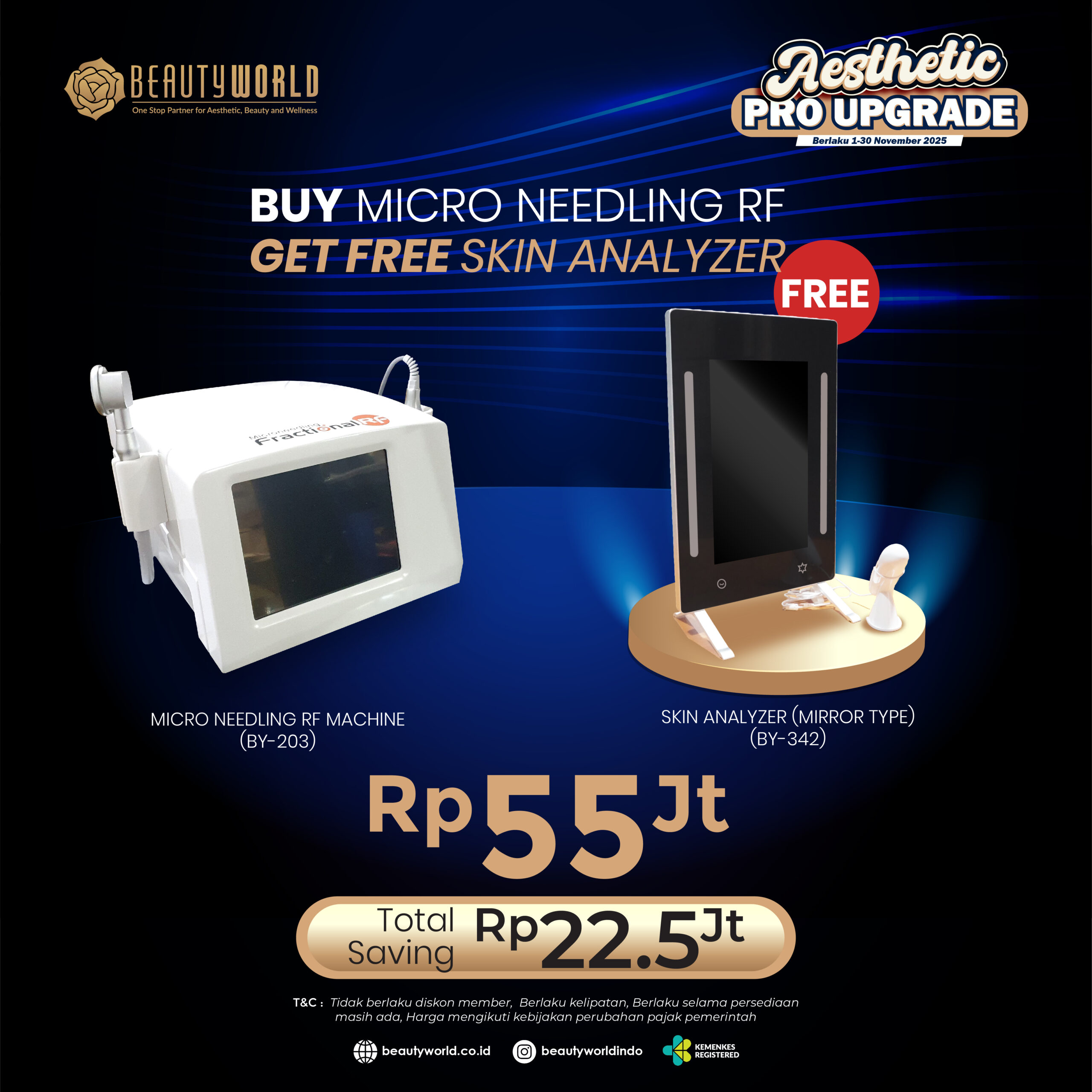 Square promo Beautyworld november 2025-02 Micro Needling RF Machine + Skin Analyzer Mirror Type