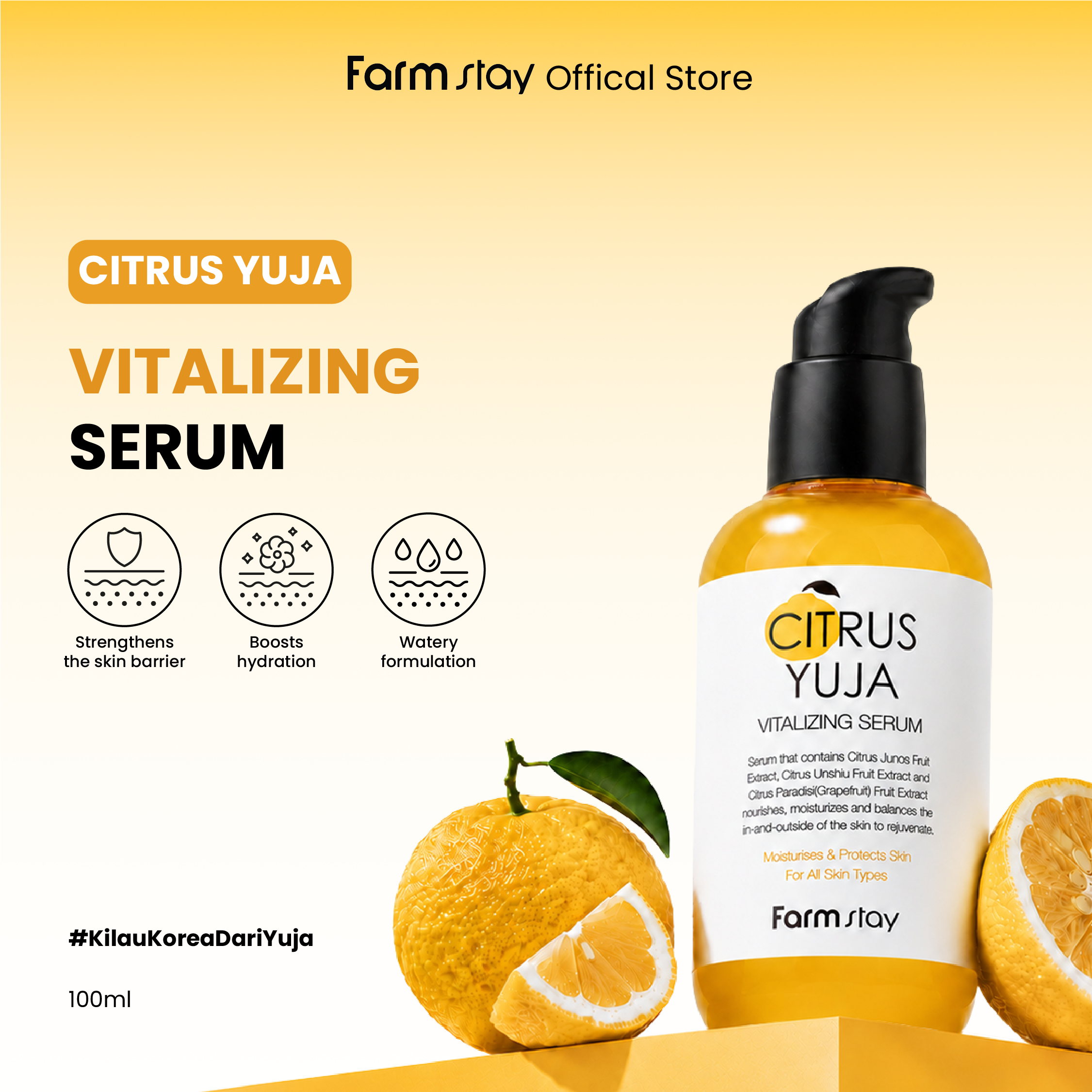 PDP-01 Farm stay Official Shop - Citrus Yuja Vitalizing Serum - Gambar 1